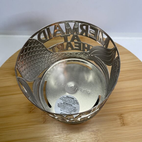 Bath & Body Works Mermaid At Heart Silver Metal 3 Wick Candle Holder Pedestal - Picture 7 of 7